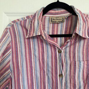 Vintage 90’s New Direction Striped Button Up Tee - Women’s M